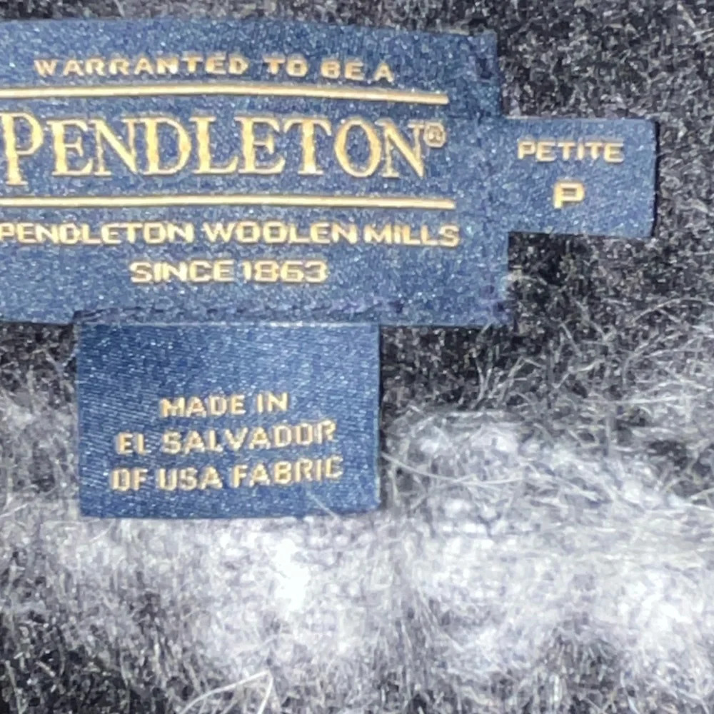 Pendleton Striped Long Open Front Jacket Slit Poc… - image 3